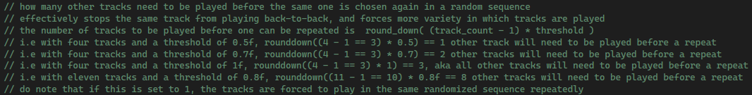 Threshold before repeats explanation