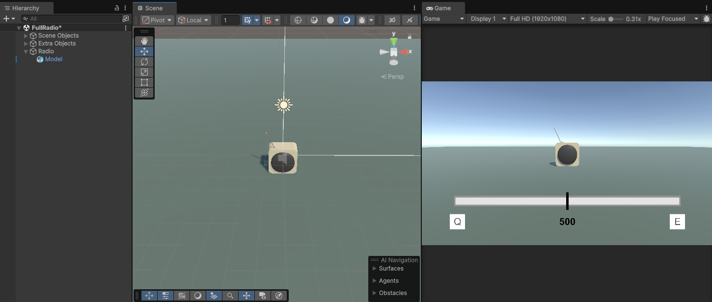 Basic Radio Sample scene view
