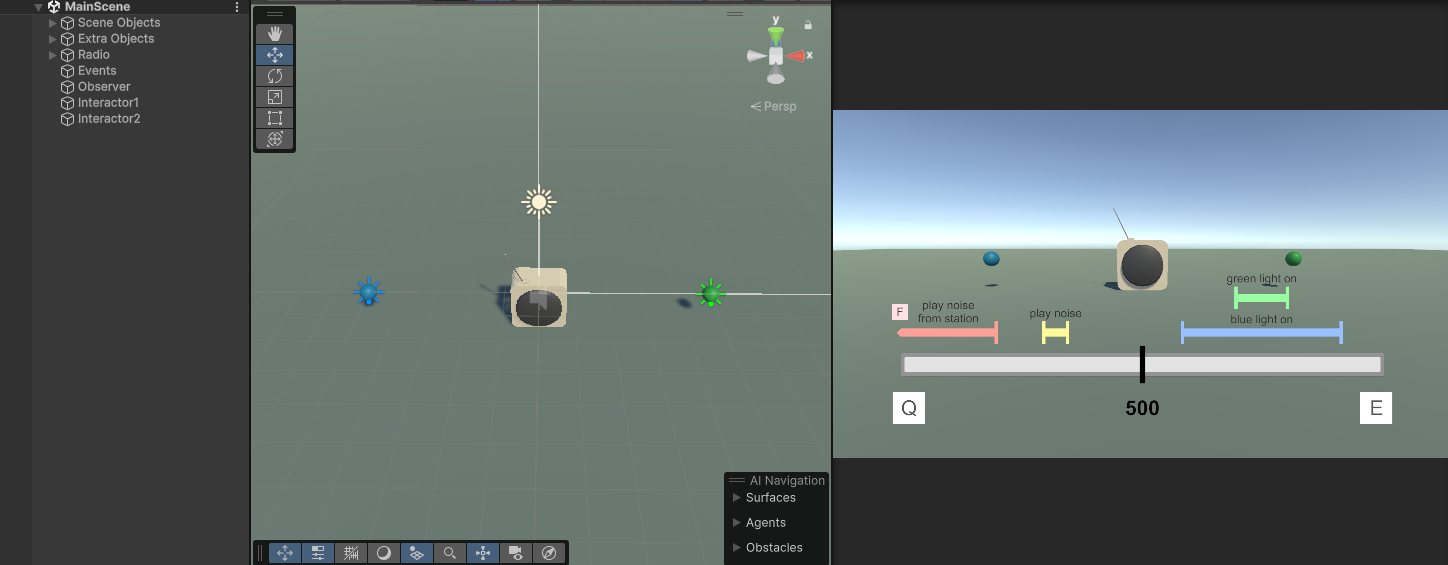 Interaction Components Sample scene view