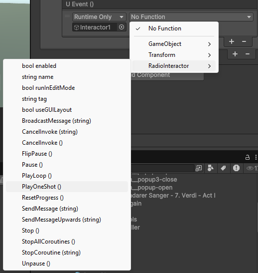 Method select on InteractorEvent